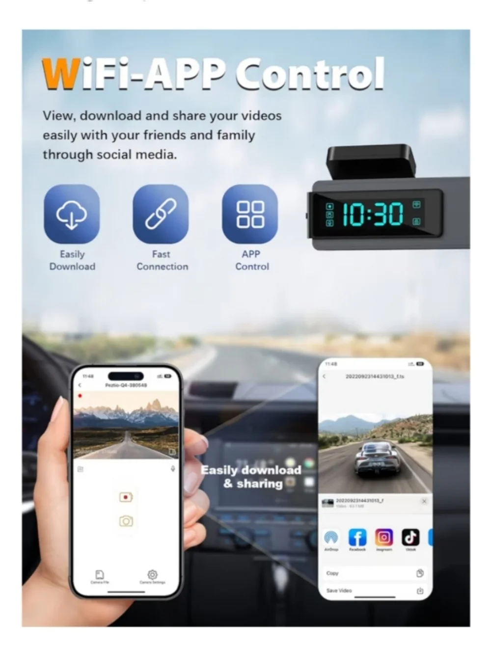 ARIFAYZ Dash Cam Front and Rear 4K+1080P